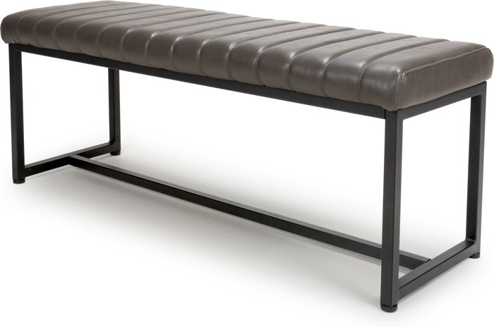The Range | Shankar Shankar Archer Leather Effect Grey Dining Bench Shankar Shankar Archer Leather Effect Grey Dining Bench