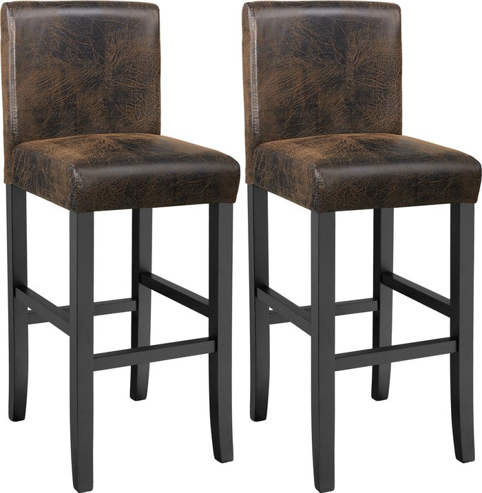 The Range | TECTAKE TecTake 2 Breakfast Bar Stools - Artificial Brown Leather TECTAKE TecTake 2 Breakfast Bar Stools - Artificial Brown Leather