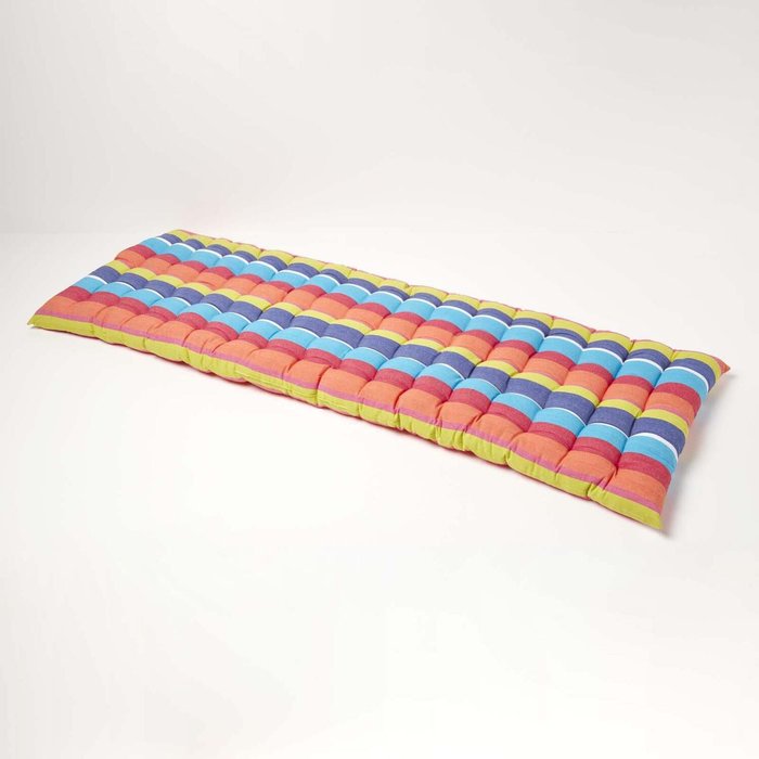 The Range | Homescapes Multi Colour Stripe Garden Bench Pad Cushion - Multi Colour Homescapes Multi Colour Stripe Garden Bench Pad Cushion - Multi Colour