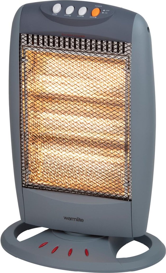 The Range | WARMLITE 1200w Grey Halogen Heater - Grey WARMLITE 1200w Grey Halogen Heater - Grey