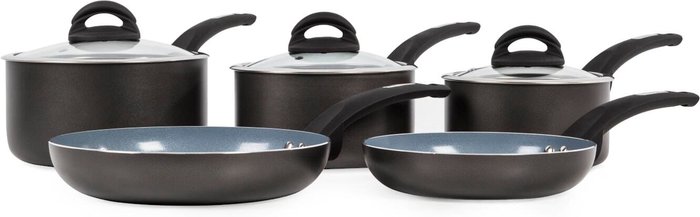 The Range | Tower Cerasure 5 Piece Pan Set Graphite - Grey Tower Cerasure 5 Piece Pan Set Graphite - Grey