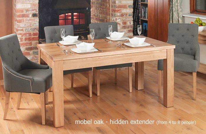 The Range | Baumhaus Mobel Hidden Extending Oak Dining Table (Seats 4-8) - Light Oak Baumhaus Mobel Hidden Extending Oak Dining Table (Seats 4-8) - Light Oak