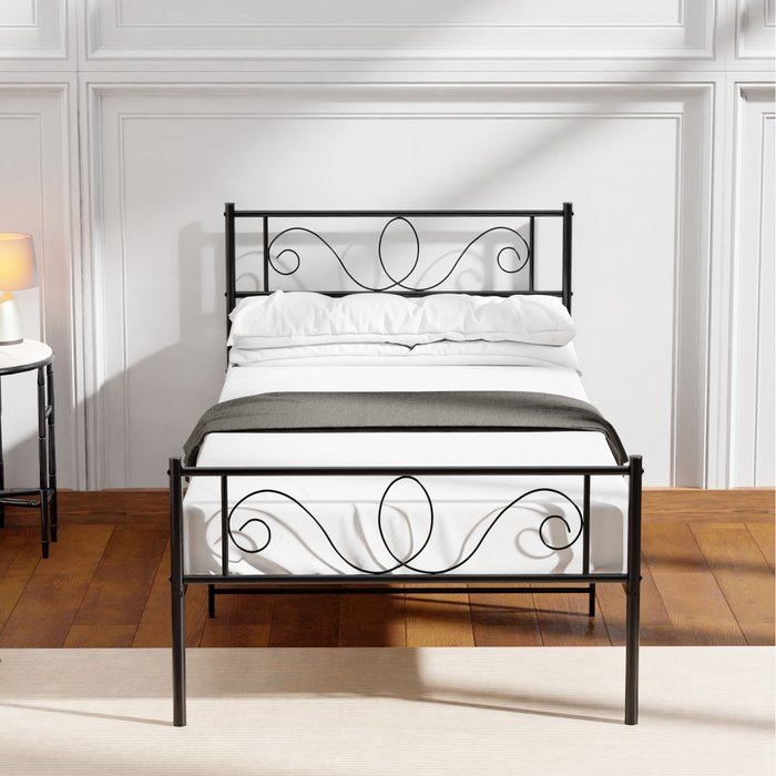The Range | Ricomex Ricomex Metal Scroll Design Bed Frame - Single Ricomex Ricomex Metal Scroll Design Bed Frame - Single