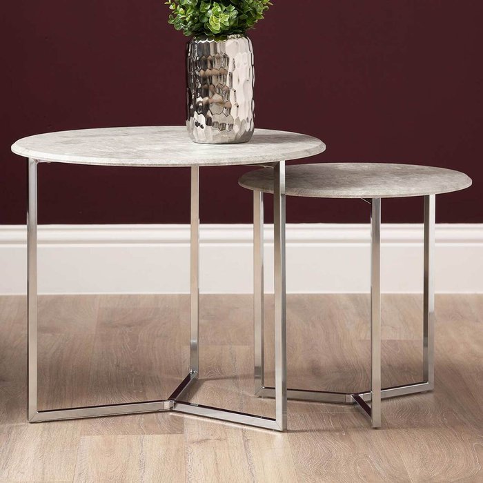 The Range | Vanity Living End Tables - Set Of 2 small side tables - Silver Vanity Living End Tables - Set Of 2 small side tables - Silver