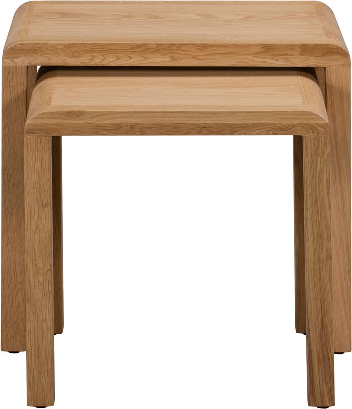 The Range | Dunelm Curve Oak Nest Of Tables Brown Dunelm Curve Oak Nest Of Tables Brown