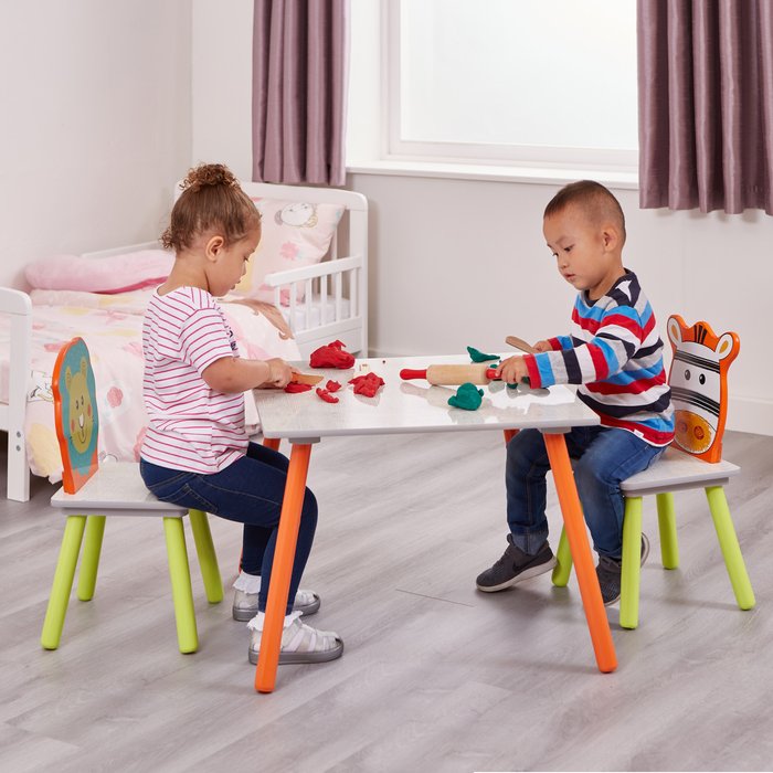 The Range | Liberty House Toys Lion and Zebra Table and Chairs - Multicoloured Liberty House Toys Lion and Zebra Table and Chairs - Multicoloured