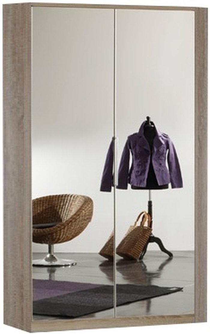 The Range | Tj's Gamma 2 Door Corner Mirror Wardrobe - Oak Tj's Gamma 2 Door Corner Mirror Wardrobe - Oak