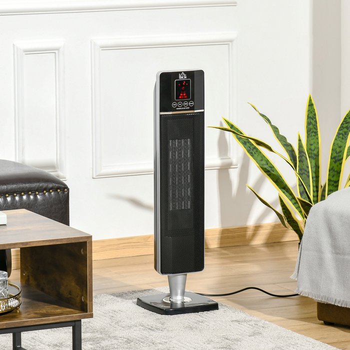The Range | HOMCOM Ceramic Tower Heater Oscillating Space Heater - Black HOMCOM Ceramic Tower Heater Oscillating Space Heater - Black