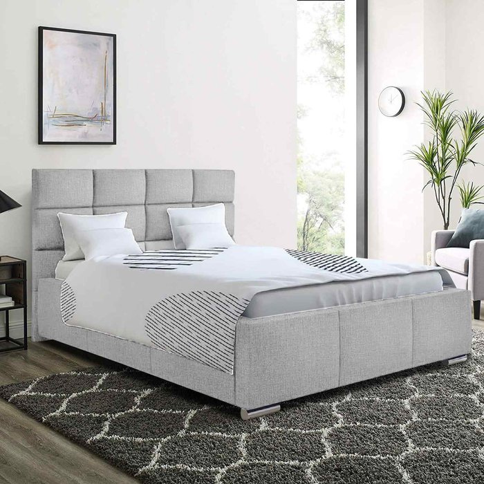 The Range | Gerali Bed Super King Plush Velvet Silver Gerali Bed Super King Plush Velvet Silver