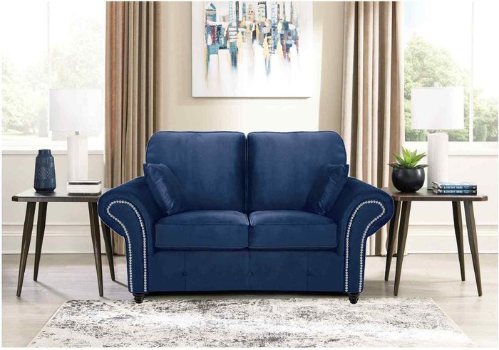 The Range | Simply Eleganza Oakana Luxury Plush Velvet 2 Seater Sofa - Blue Simply Eleganza Oakana Luxury Plush Velvet 2 Seater Sofa - Blue