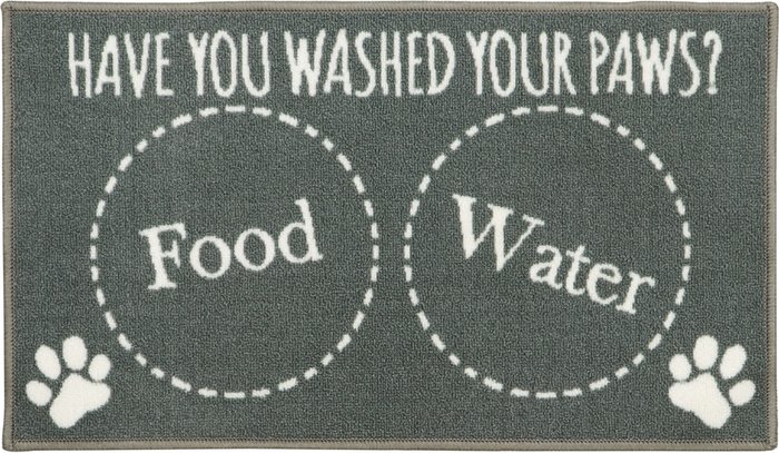 The Range | JVL JVL Machine Washable Pet Mat 40 x 70 cm, Dinner time - Grey JVL JVL Machine Washable Pet Mat 40 x 70 cm, Dinner time - Grey