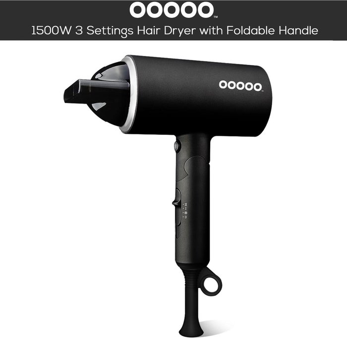 The Range | OOOOO OOOOO Hair Dryer with 2 Heat Setting and Lightweight Foldable Handle - 1500W - Hair Dryer OOOOO OOOOO Hair Dryer with 2 Heat Setting and Lightweight Foldable Handle - 1500W - Hair Dryer