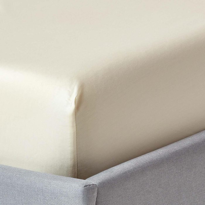 The Range | Homescapes Organic Egyptian Cotton Extra Deep Fitted Sheet - Cream / Double Homescapes Organic Egyptian Cotton Extra Deep Fitted Sheet - Cream / Double