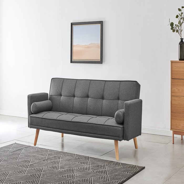 The Range | GRS Sonia 3 seater Sofa Bed Fabric - Charcoal GRS Sonia 3 seater Sofa Bed Fabric - Charcoal