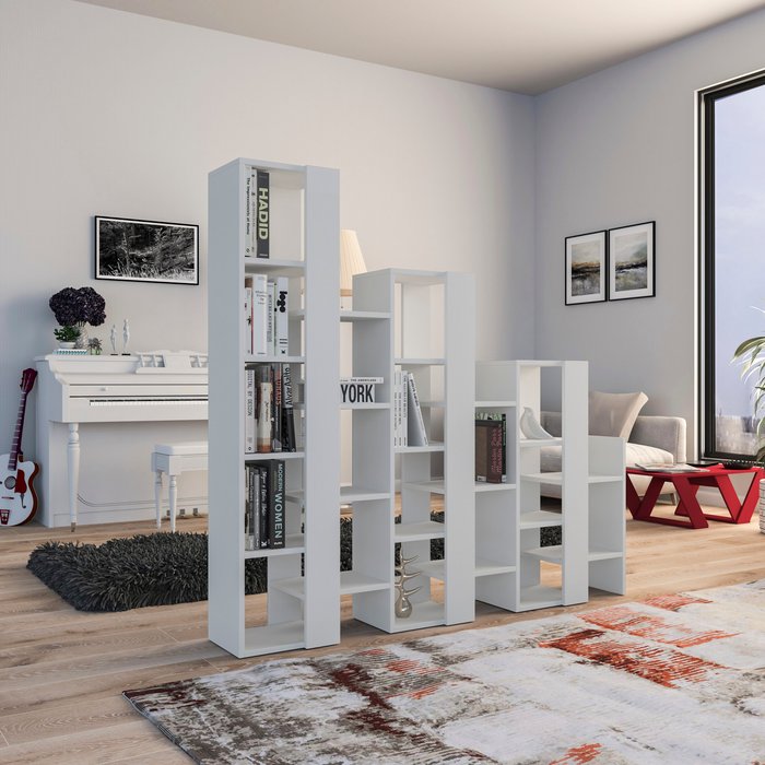 The Range | Decortie Lift Separator Modern Bookcase Display Unit - White Decortie Lift Separator Modern Bookcase Display Unit - White