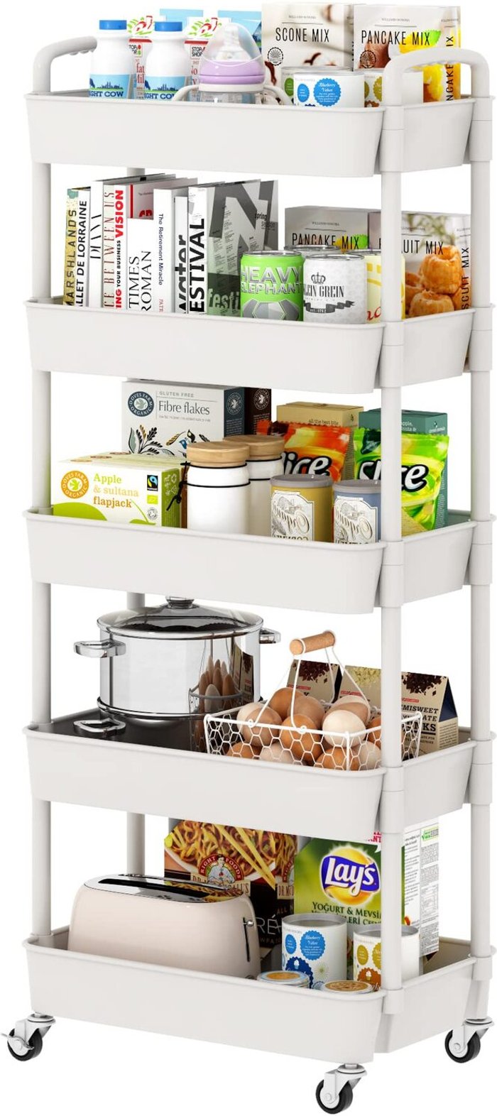 The Range | Yohood Tiered Kitchen Bathroom Storage Trolley - White Yohood Tiered Kitchen Bathroom Storage Trolley - White