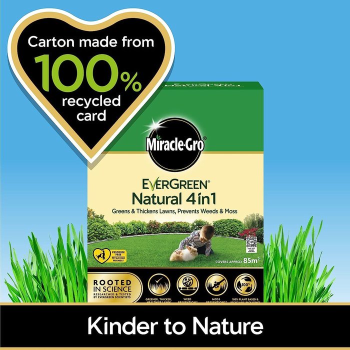 The Range | Miracle-Gro Miracle-Gro Evergreen Natural 4 in 1 Feed, Weed and Moss Prevention - 85sqm Miracle-Gro Miracle-Gro Evergreen Natural 4 in 1 Feed, Weed and Moss Prevention - 85sqm