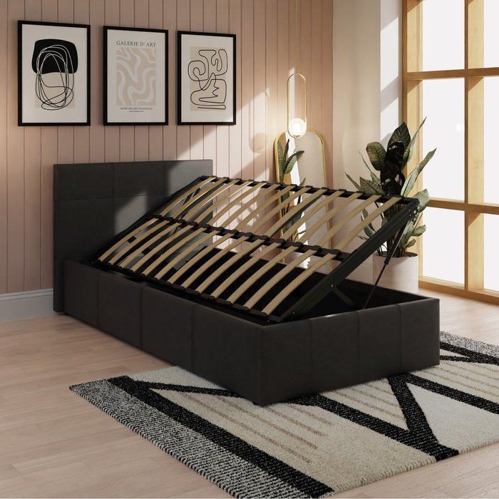 The Range | GFW Side Lift Ottoman Bed - Black / Single GFW Side Lift Ottoman Bed - Black / Single