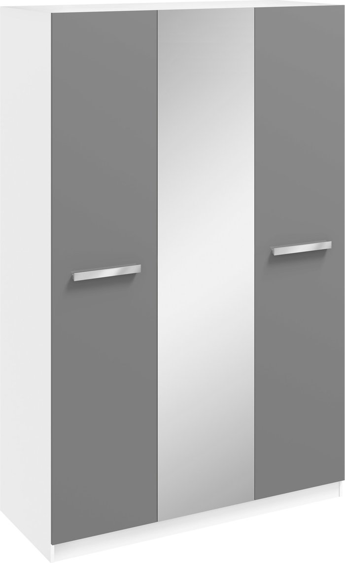 The Range | Moritz Mirrored Wardrobe - Grey/Alpine White / 3 Door Wardrobe Mirrored Moritz Mirrored Wardrobe - Grey/Alpine White / 3 Door Wardrobe Mirrored