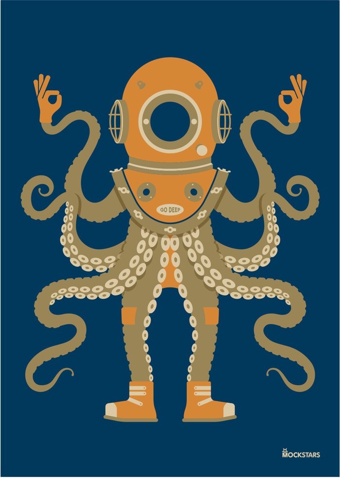 The Range | Mockstars Mockstars Art Prints - Mockstars / Octoman / A4 Mockstars Mockstars Art Prints - Mockstars / Octoman / A4