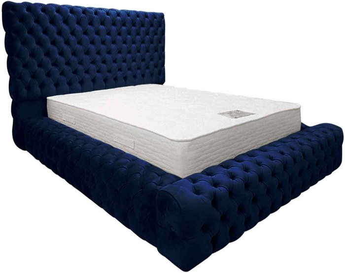 The Range | Simply Envisage Sophia Upholstered Plush Velvet Bed Frame - Blue / Small Double Simply Envisage Sophia Upholstered Plush Velvet Bed Frame - Blue / Small Double