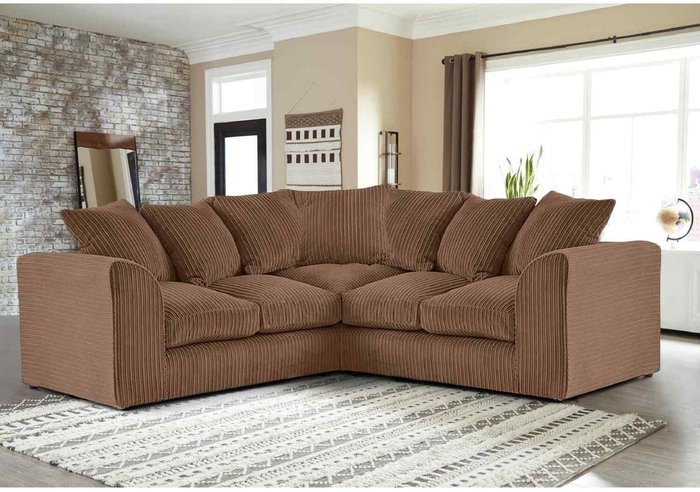 The Range | Simply Eleganza Florina 2c2 Modern Jumbo Cord Corner Sofa - Coffee Simply Eleganza Florina 2c2 Modern Jumbo Cord Corner Sofa - Coffee