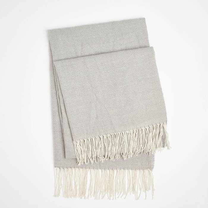 The Range | Highams Highams Herringbone Chevron Tassel Knit Trim Soft Throw Silver 150 X 200Cm Highams Highams Herringbone Chevron Tassel Knit Trim Soft Throw Silver 150 X 200Cm