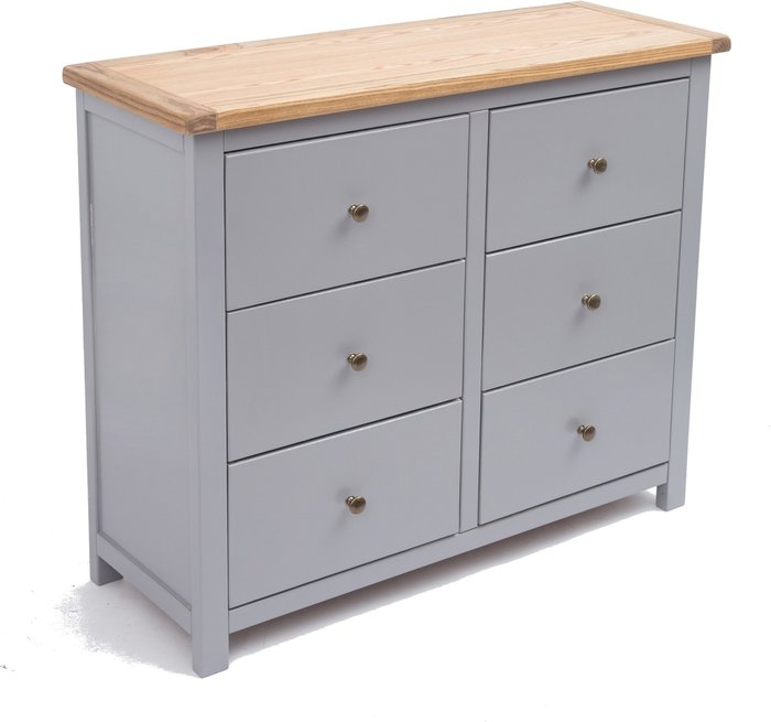 The Range | Cabinet Bits Mirano 6 Drawer Chest - Grey / Brass Cabinet Bits Mirano 6 Drawer Chest - Grey / Brass