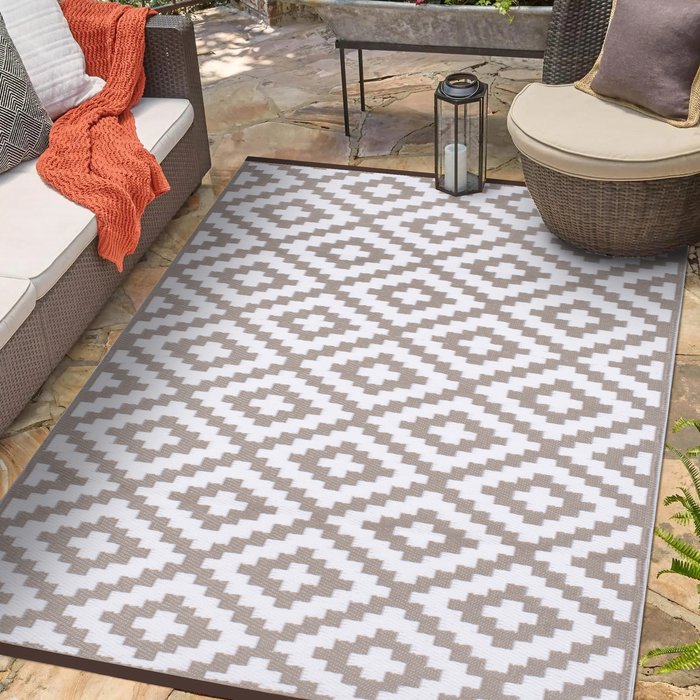 The Range | Green Decore Green Decore 120 x 180cm Reversible Outdoor Rug - White Green Decore Green Decore 120 x 180cm Reversible Outdoor Rug - White