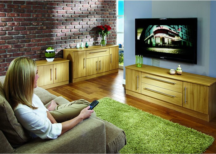 The Range | Sherwood Wide open TV unit - Modern Oak Sherwood Wide open TV unit - Modern Oak