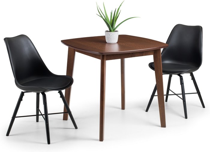 The Range | Julian Bowen Lennox Square Table and Kari Chairs Set - Black Julian Bowen Lennox Square Table and Kari Chairs Set - Black