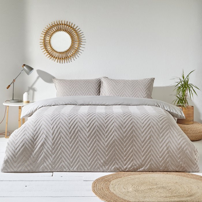 The Range | The Linen Yard The Linen Yard Chevron Tuft Single Duvet Cover Set Cotton Stone The Linen Yard The Linen Yard Chevron Tuft Single Duvet Cover Set Cotton Stone