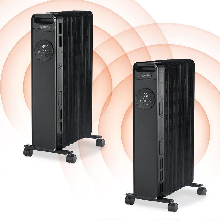 The Range | Igenix IGENIX IG2621BL Portable Oil-Filled Radiator - Black Igenix IGENIX IG2621BL Portable Oil-Filled Radiator - Black
