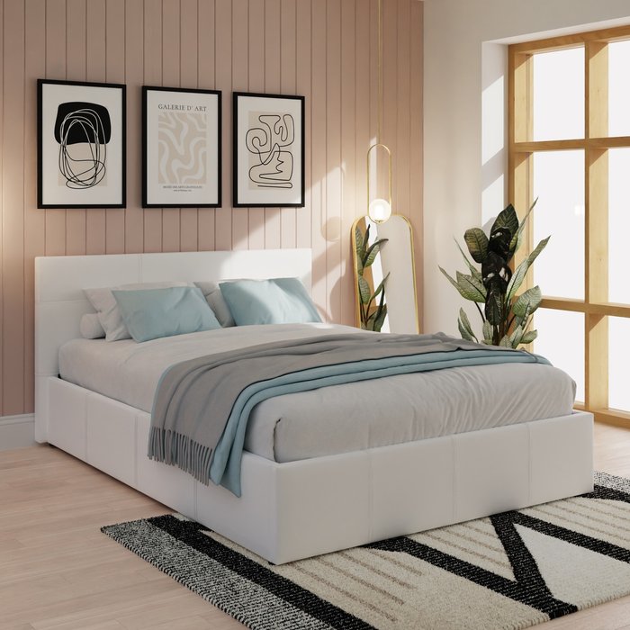 The Range | GFW Side Lift Ottoman Bed - White / King GFW Side Lift Ottoman Bed - White / King