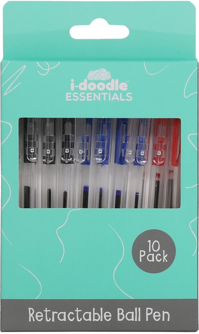 The Range | idoodle Essentials Pack of 10 Retractable Ball Pens idoodle Essentials Pack of 10 Retractable Ball Pens