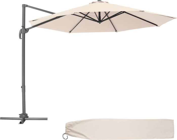 The Range | TECTAKE Tectake Parasol Daria With Protective Cover Cream TECTAKE Tectake Parasol Daria With Protective Cover Cream