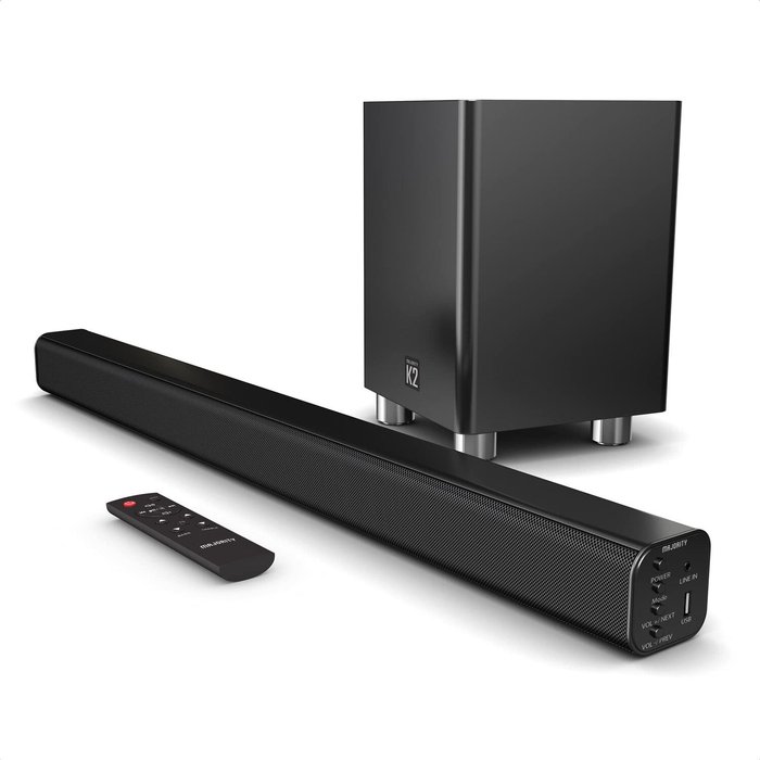 The Range | Majority MAJORITY K2 2.1 Wireless Sound Bar - Black Majority MAJORITY K2 2.1 Wireless Sound Bar - Black