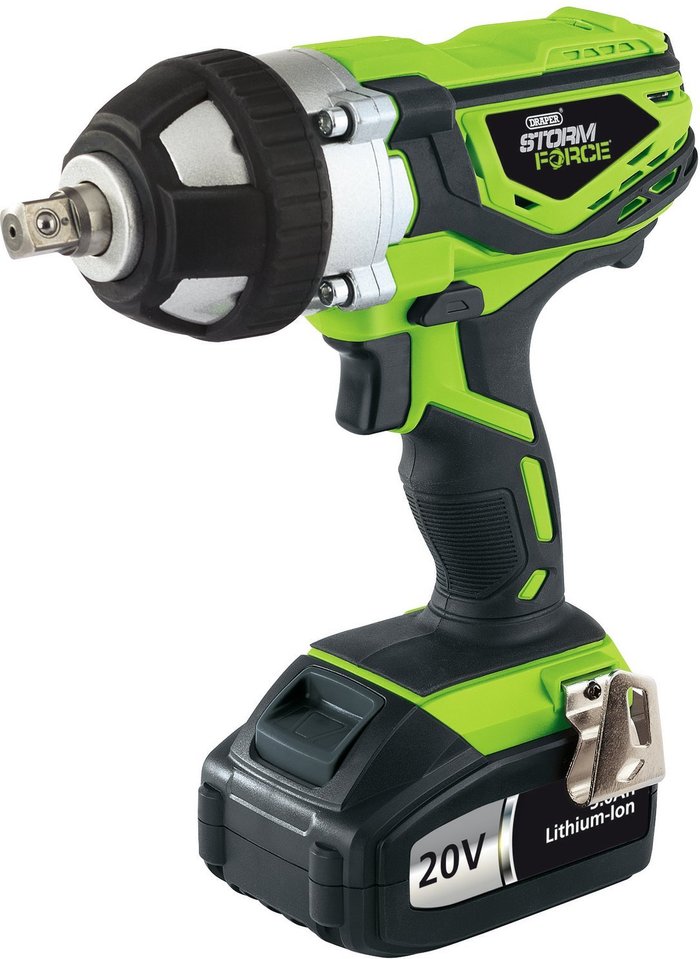 The Range | Draper Draper 20V Li-Ion Impact Wrench - Lime Green, Black Draper Draper 20V Li-Ion Impact Wrench - Lime Green, Black