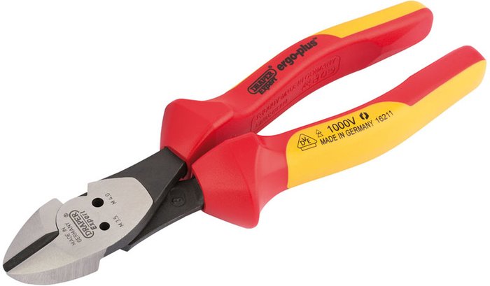 The Range | Draper Draper Ergo Plus VDE Diagonal Side Cutters with Integrated Pattress Shears - Red & Yellow Draper Draper Ergo Plus VDE Diagonal Side Cutters with Integrated Pattress Shears - Red & Yellow
