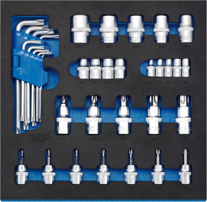 The Range | Draper Draper 35 Piece Screwdriver Bit and Torx Key Set in EVA Insert Tray Draper Draper 35 Piece Screwdriver Bit and Torx Key Set in EVA Insert Tray