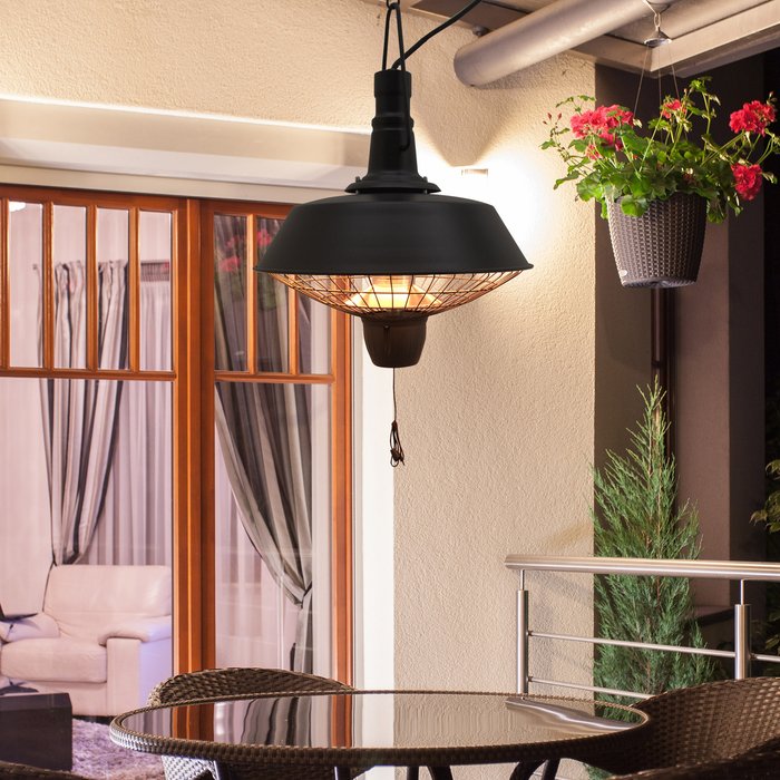 The Range | Outsunny Outsunny 2100W Electric Patio Heater w/ Ceiling Hanging - Black Outsunny Outsunny 2100W Electric Patio Heater w/ Ceiling Hanging - Black