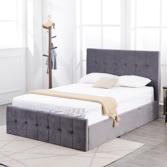 The Range | Kosy Koala Grey Small Double Velvet Milano Bed Frame Storage Bed - Grey Kosy Koala Grey Small Double Velvet Milano Bed Frame Storage Bed - Grey