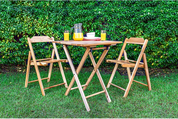 The Range | Tramontina Tramontina Folding Patio Bistro Set - Natural / 3 Tramontina Tramontina Folding Patio Bistro Set - Natural / 3