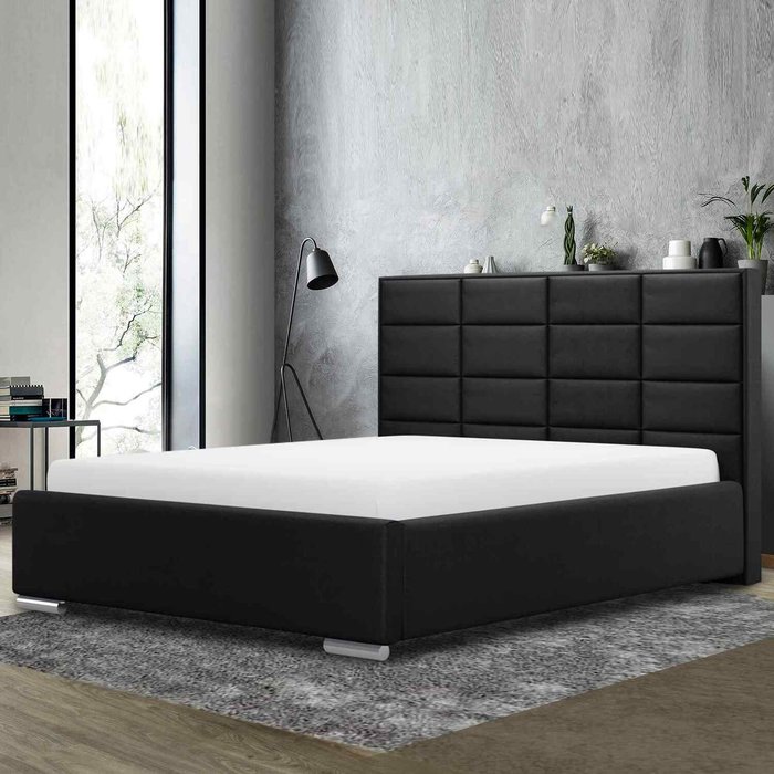 The Range | Tuanso Bed Super King Plush Velvet Black Tuanso Bed Super King Plush Velvet Black
