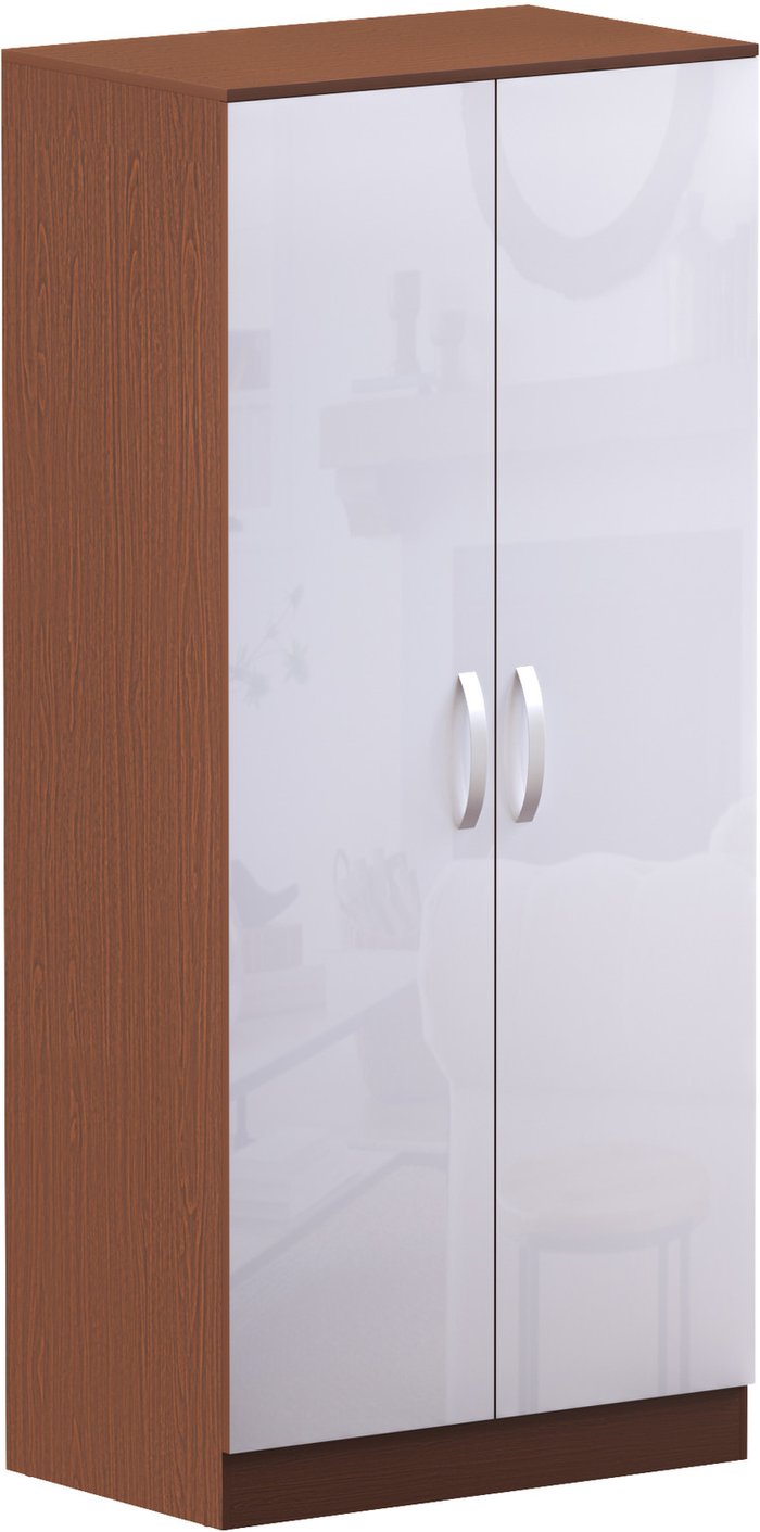 The Range | Hulio 2 Door Wardrobe - Walnut and White Hulio 2 Door Wardrobe - Walnut and White