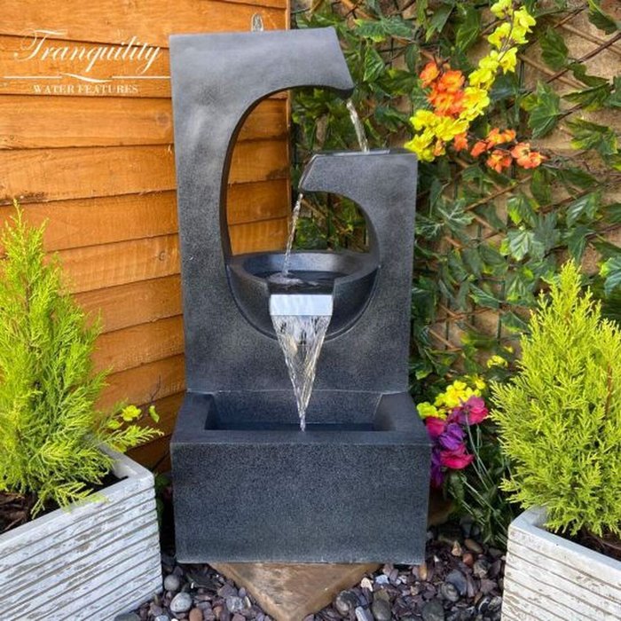 The Range | Tranquility Water Features Large Ebony Contemporary Solar Water Feature - Grey Tranquility Water Features Large Ebony Contemporary Solar Water Feature - Grey