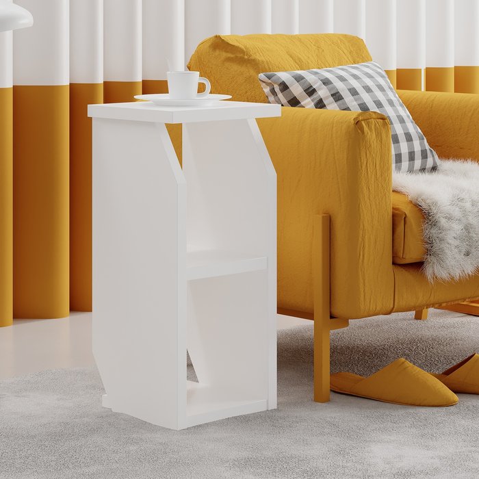 The Range | Decortie Tena Modern Side Table - White - Light Mocha / White - Mocha Grey Decortie Tena Modern Side Table - White - Light Mocha / White - Mocha Grey