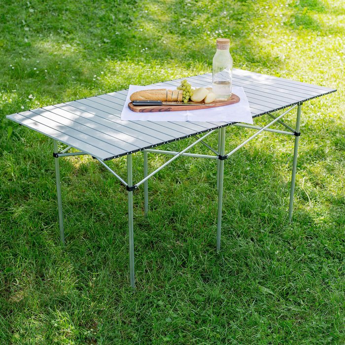 The Range | TECTAKE Camping Table Aluminium Foldable - Grey / 140cm TECTAKE Camping Table Aluminium Foldable - Grey / 140cm