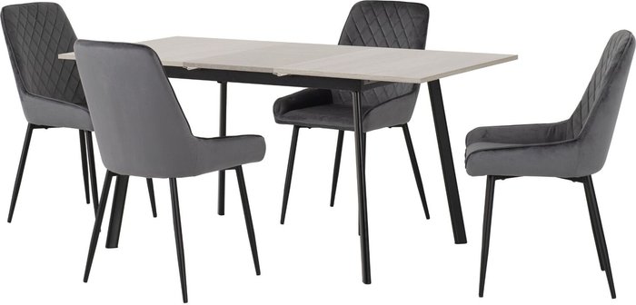 The Range | Seconique Avery Extending Dining Set with Avery Chairs - Concrete Effect and Grey Chairs Seconique Avery Extending Dining Set with Avery Chairs - Concrete Effect and Grey Chairs