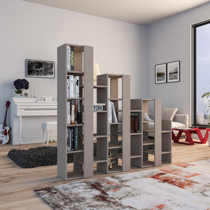 The Range | Decortie Lift Separator Modern Bookcase Display Unit - Mocha Grey Decortie Lift Separator Modern Bookcase Display Unit - Mocha Grey